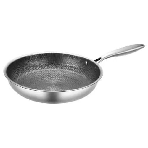 Produktbild: INOOMP Edelstahl-Wok-Küche Pfannkuchenpfanne Bratpfanne Bratpfanne Mit Antihaftbeschichtung Japanische Wok-Küche Kochgeschirr Antihaft-Pfanne Frühstückspfanne