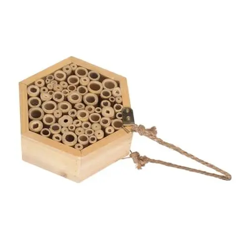 Produktbild: INOOMP Insektennest Aus Holz für Den Außenbereich Pädagogischer Gartenbienenstock Leicht Zu Pflegen