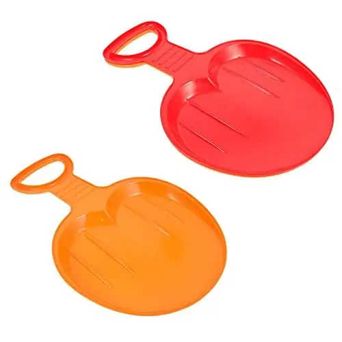 Produktbild: INOOMP Kinder Schneeschlittenbrett 2 Stück Kunststoff Kinderskibrett Outdoor Winter Schnee Grassand Schlittenbrett Mit Griff Für Grassand Downhill Rodeln Im Freien (Zufällige Farbe)