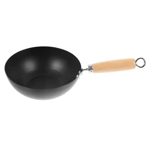 Produktbild: INOOMP Kleinformatige Wokpfanne aus Gusseisen Antihaftbeschichtet für Induktionsherd und Grill Vielseitig Einsetzbar für Zuhause und Gastronomie