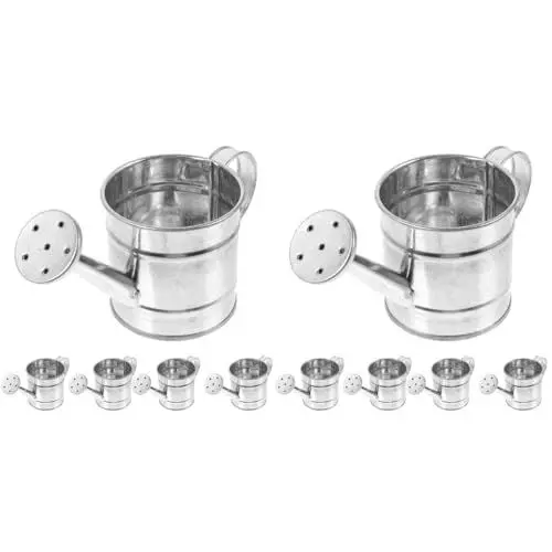 Produktbild: INOOMP Kleine Gießkanne Deko Mini Gießkanne Puppenhaus Mini-gießkanne 10 Stück Kinder-gießkanne Kleine Metall-gießkanne Miniatur-gießkanne Feengarten-Spielzeug Für Gartenblumen Im Garten