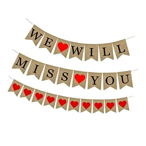 Produktbild: INOOMP Herz Girlande Engagement Party Dekorationen Sackleinen Liebe Herz Bunting Pull Flagge Foto Prop Zeichen