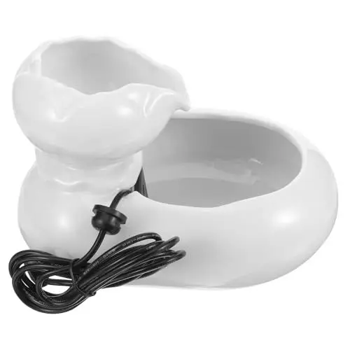 Produktbild: INOOMP Trinkbrunnen für Katzen pet Water Bowl trinkbrunnen Keramik für Katze Kleiner Wasserspender für Haustiere automatische Wasserzufuhr Katzen Trinken Katzenbrunnen aus Keramik USB