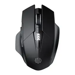 Produktbild: inphic Bluetooth Maus, Multi-Device Silent wiederaufladbare Bluetooth Funkmaus (Tri-Mode: BT 5.0/4.0+2.4G), 1600DPI Portable Mouse für Laptop PC Computer Mac, Batterieebene sichtbar, Schwarz