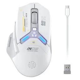 Produktbild: inphic IN9 Gaming Maus kabellos, echte Tri-Mode 2,4G Wireless/Type-C Wired/Bluetooth Maus, 10k DPl, vollständig programmierbar, RGB-Beleuchtung, Hyperspeed wiederaufladbare Funkmaus für Laptop PC