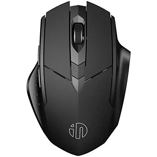 Produktbild: inphic Maus kabellos, Silent wiederaufladbare Bluetooth-Funkmaus (Tri-Mode: BT 5.0/4.0+2.4G), Ergonomische tragbare Maus Bluetooth für Laptop PC Computer, Mac OS,Android,Windows, Schwarz