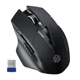 Produktbild: inphic Maus kabellos wiederaufladbare, 2,4G optische funkmaus mit USB-Nano-Empfänger für Laptop, PC, Computer, MacBook, 6 Tasten, Schwarz