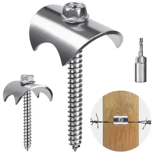 Produktbild: Insaga 304 Rostfreier Stahl KrampennäGel U Nägel Für Holz, Wiederverwendbare Zaunklammern Krampen FüR Stacheldraht, 100 Stück U-FöRmige Stahlkrampen BefestigungsnäGel Halten Den Draht Fest
