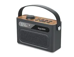 Produktbild: Inscabin M60 Tragbarer DAB/DAB + FM-Digitalradio/Bluetooth/Stereo-Sound/Doppellautsprecher/Doppelwecker/Subwoofer/Akku/Schönes Design (Schwarz)