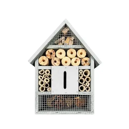 Produktbild: Insektenhotel - Farbe Mint 22x9x29 cm - Perfektes Bienen- und Schmetterlingshaus für Ihren Garten | Wetterfest, Kinderfreundlich & Ideal für Wildbienen und Marienkäfer