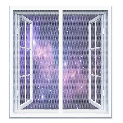 Produktbild: Insektenschutztür, Fliegengitter, 110 x 105 cm, Insektenschutzfenster, in verschiedenen Größen erhältlich, magnetisches Fliegengitter für alle universellen Fenster, weiß
