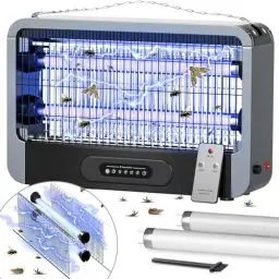 Produktbild: MJUM Insektenvernichter Doppelseitiges Elektrischer Insektenfalle Mückenlampe,20W 3500V Elektrischer Mückenvernichter Fliegenfalle mit Timer&Fernbedienung für Innenräume,Garten,Zwei Ersatzlampen