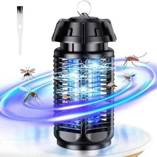 Produktbild: Insektenvernichter Elektrisch, 20W 4000V 360° 80m² Fliegenfalle Fliegenfalle UV Mückenlampe Mückenfalle Fliegenfänger Mückenabwehr Anti Mücken Lampe, Wasserdicht Mückenschutz für Mücken Fliegen