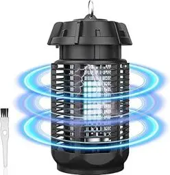 Produktbild: Insektenvernichter Elektrisch, 20W 4000V 360° 80m² Fliegenfalle Elektrisch UV Mückenlampe Camping Mückenfalle Elektrisch wasserdichte, Mückenabwehr Fliegenfalle Mückenschutz für Mücken Fliegen Motten
