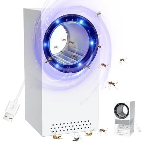 Produktbild: Insektenvernichter Elektrisch, Fliegenvernichter mit USB, Mückenlampe Elektrisches UV-Licht, 180°Insektenfalle Mückenkiller-Licht Geeignet für Schlafzimmer, Küche, Büro, Zuhause