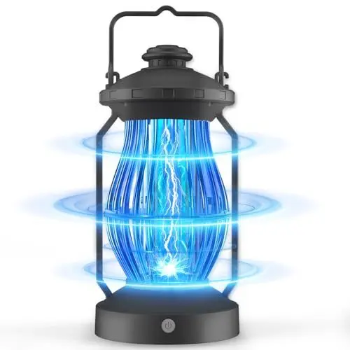 Produktbild: Insektenvernichter Elektrisch, Mückenlampe 4200V / LED-Licht, Mückenfalle USB Wiederaufladbare Fliegenfalle, Wasserdicht Mückenschutz, UV Lamp Mückenabwehr ungiftig für Drinnen und draußen