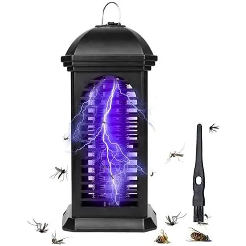 Produktbild: Insektenvernichter Elektrisch Mückenlampe mit LED-Licht, ElectricShock und wasserdichter IPX4 Mückenfalle, Mückenabwehr Outdoor für Mücken und Fliegen (11W-1800V)