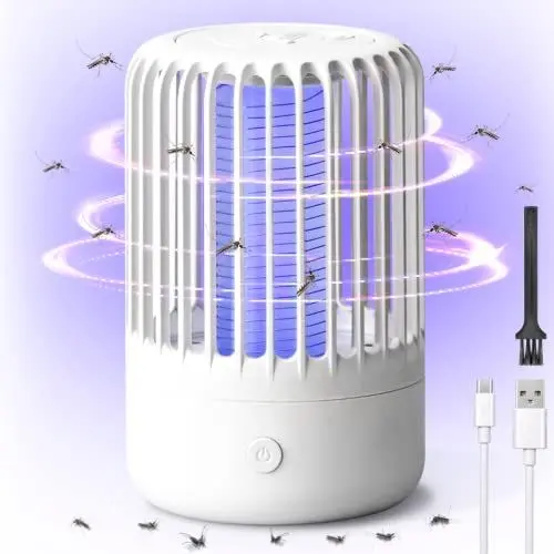 Produktbild: Insektenvernichter Mückenfalle Elektrisch, Mückenlampe Mückenschutz Insektenfänger UV Licht Insektenvernichter, Leistungsstarke USB Schädlingsbekämpfungsfallen für drinnen und draußen