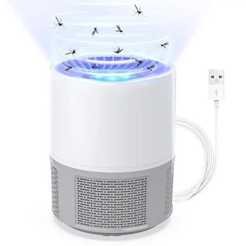 Produktbild: Insektenvernichter, USB Elektrischer Elektrisch Fliegenfalle, Mückenfalle Mückenlampe, Moskito Killer Lampe mit Licht, Fruchtfliegenfalle für küche Innen Außen