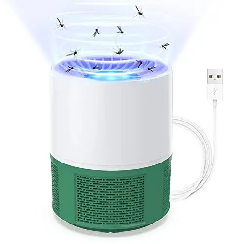 Produktbild: Insektenvernichter, USB Elektrischer Insektenvernichter Elektrisch Fliegenfalle, Mückenfalle Elektrisch Mückenlampe, Moskito Killer Lampe mit Licht, Fruchtfliegenfalle für küche Innen Außen(O) Grün