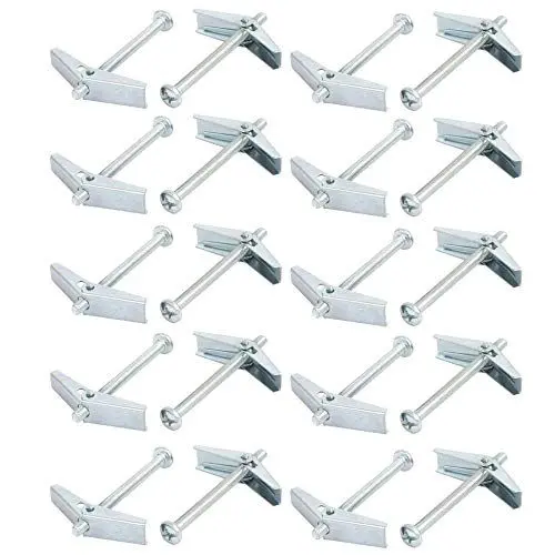 Produktbild: INSMART M4 x 50mm Schraube 20 STK. Außengewinde gefedert Hohlwand runder Kopf Toggle