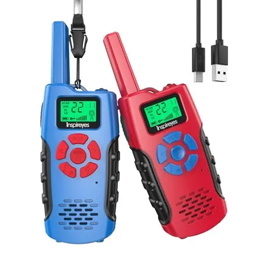 Produktbild: Inspireyes Walkie Talkie Kinder Aufladbar, 48 Stunden Arbeitszeit, 8 Kanäle 2-Wege-Radio, Geschenke für Jungen Mädchen, Outdoor Wandern Camping, 3-12 Jahre altes Spielzeug
