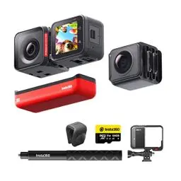 Produktbild: Insta360 ONE RS Twin Edition Auf Geht's-Kit – wasserdichte 4K60fps Action-Cam & 5,7K 360°-Kamera mit austauschbaren Objektiven, Stabilisierung, 48MP Fotos, Active HDR, KI-Bearbeitung