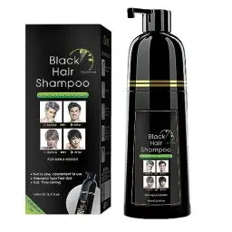 Produktbild: Instant Black Hair Shampoo, Natural Hair Dye Shampoo, 100% Grauabdeckung- Einfach & schnell, Semi-permanente Schwarze Haarfarbe, Haarfärbeshampoo für Männer & Frauen