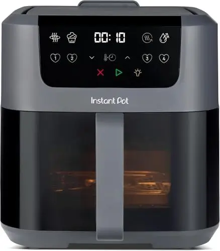 Produktbild: Instant Pot Vortex Compact Trüffel Grau Heißluftfritteuse 5 l Korb, Familiengröße, 4 in 1 – Heißluftfrittieren, Trocknen, Backen, Aufwärmen, Antihaftbeschichtung, leicht zu reinigen, spülmaschinenfest
