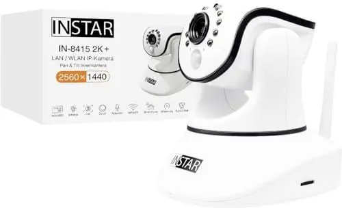 Produktbild: INSTAR IN-8415 2K+ weiß - LAN/PoE/WLAN Überwachungskamera mit KI (AI) - steuerbare IP Kamera - WPA3-2,4 und 5Ghz WiFi - Verwendung im Innenbereich - PIR - PTZ - HomeKit - MQTT