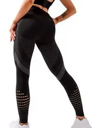Produktbild: INSTINNCT Damen Sport Nahtlose Blickdicht Leggings Kompressions Yoga Fitnesshose Sporthose mit Hohe Taille für Gym Workout Jogging A-Schwarz S