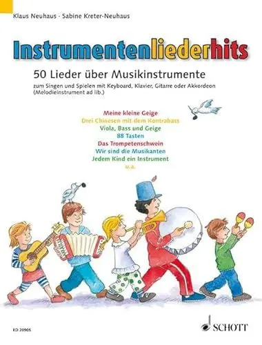 Produktbild: Instrumentenliederhits: 50 Lieder über Musikinstrumente zum Singen und Spielen. Gesang mit Klavier, Akkordeon, Keyboard oder Gitarre (Melodie-Instrument ad libitum). Liederheft.