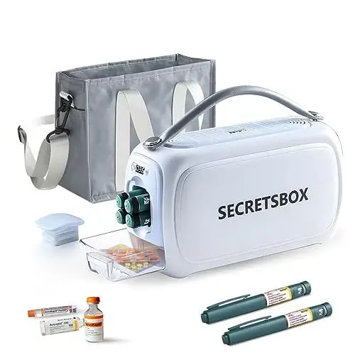 Produktbild: Insulin Kühlbox Elektrisch, Tragbare Medizin Kühlschrank 2-8 ℃ Intelligente Temperaturkontrolle Digitaler Bildschirm, Mini Medikamente Kühlbox für Reise&Auto, TSA Zugelassen
