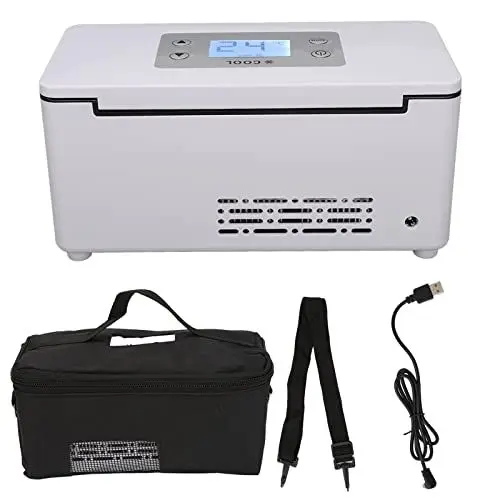 Produktbild: Insulin-Kühlbox, Tragbare Insulin-Kühlbox, USB-Mini-Konstanttemperatur-LED-Anzeige, Auto-Medizin-Kühlschrank, Knopftyp