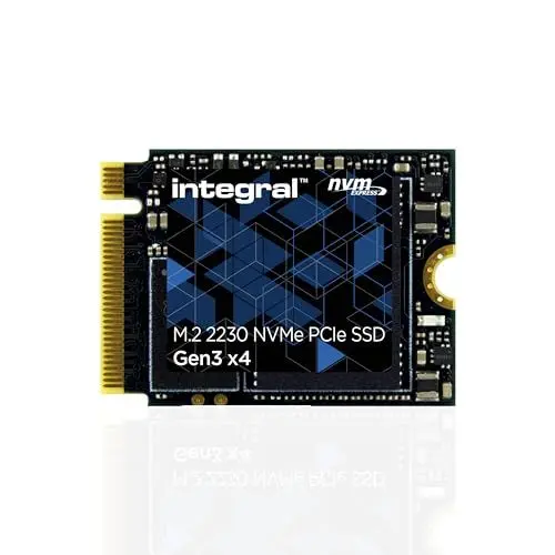 Produktbild: Integral 1TB NVMe M.2 2230 SSD PCIe Gen3 x4 - Read Speed bis zu 3400MB/s, Write Speed bis zu 3000MB/s - Internes SSD 2230 1TB - Valve Steam Deck SSD, Microsoft Surface Pro, PC & Laptop kompatibel