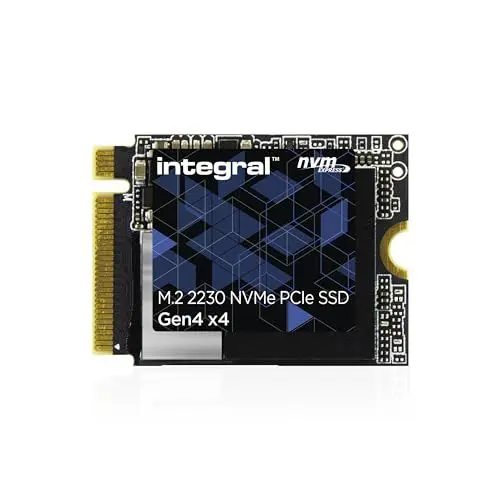 Produktbild: Integral 1TB NVMe M.2 PCIe Gen4 x4 SSD | M2 SSD PCIe 4.0 - Read Speed bis zu 4900MB/s, Write Speed bis zu 3200MB/s - Internal 2230 SSD. Valve Steam Deck, Microsoft Surface Pro, PC & Laptop kompatibel