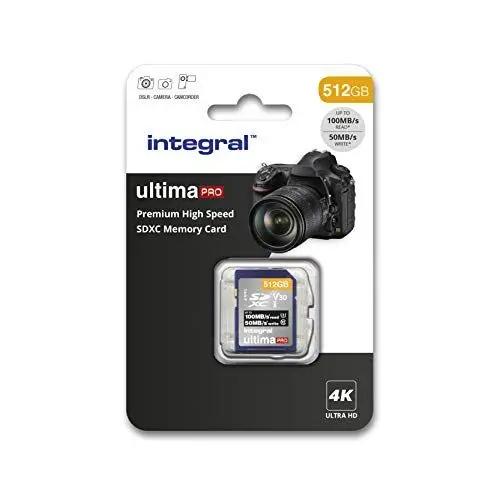 Produktbild: Integral SD-Speicherkarte, 32 GB, 4 K, Video-Lesegeschwindigkeit, 180 MB/s, Schreibgeschwindigkeit: 45 MB/s, SDXC V30 U3 180-V30, unsere schnellste Hochgeschwindigkeits-SD-Speicherkarte