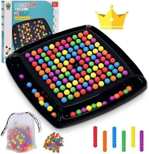 Produktbild: Intellectual Chessboard Dual Duel, Rainbow Ball Elimination Brettspiel, Familienspiel und Strategiespiel für Kinder und Erwachsene, Tischspiel mit Buntkugeln(168pcs)