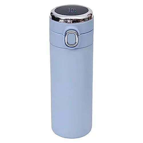 Produktbild: Intelligente Edelstahl-Thermoflasche mit Temperaturanzeige, doppelschichtiger Isolierbecher für Outdoor-Aktivitäten (Blau)