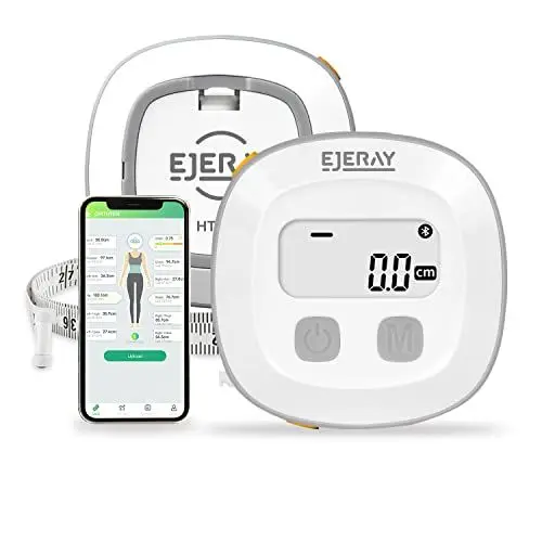 Produktbild: Intelligentes Körpermaßband zur Gewichtsreduktion, EJERAY Bluetooth-Körperfettmessgerät, Fitness-Körperzusammensetzungsmonitore mit APP, einziehbares Doppelskalen-Körpermessband