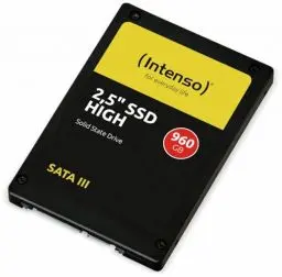 Produktbild: Intenso Interne 2,5'' SSD SATA III High, 960 GB, 520 MB/Sekunden, Schwarz, Festkörper-Laufwerk