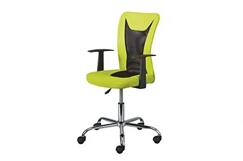 Produktbild: Inter Link – Kinderdrehstuhl – Bürostuhl drehbar – Ergonomischer Bürostuhl – Office Stuhl – Höhenverstellbar – Atmungsaktiv – Grün und schwarz - Donny