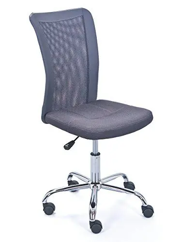 Produktbild: Inter Link - Kinderdrehstuhl - Kinderschreibtischstuhl - Ergonomischer Drehsessel - Höhenverstellbar - Verchromter Metallfuß- Atmungsaktiver Mesh-Gewebebezug - 360° drehbar - Grau - Bonnie