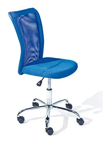 Produktbild: Inter Link - Kinderdrehstuhl - Kinderschreibtischstuhl - Ergonomischer Drehsessel - Höhenverstellbar - Verchromter Metallfuß- Atmungsaktiver Mesh-Gewebebezug - 360° drehbar - Blau - Bonnie