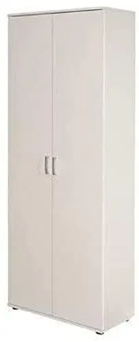 Produktbild: Inter Link – Mehrzweckschrank – Aktenschrank – Allzweckschrank – 2 Türen – Breite:70cm – Tiefe: 34 cm – Höhe: 190 cm – inkl. 5 Einlageböden – Melaminbeschichtet – Arconati – Weiß