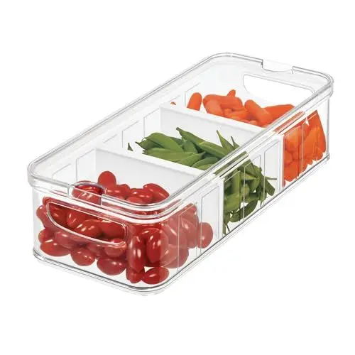 Produktbild: InterDesign iDesign Kühlschrankbox, großer Aufbewahrungsbehälter aus BPA-freiem Kunststoff, Aufbewahrungssystem für Küche oder Büro, durchsichtig, 38,1 x 16,5 x 9,5 cm