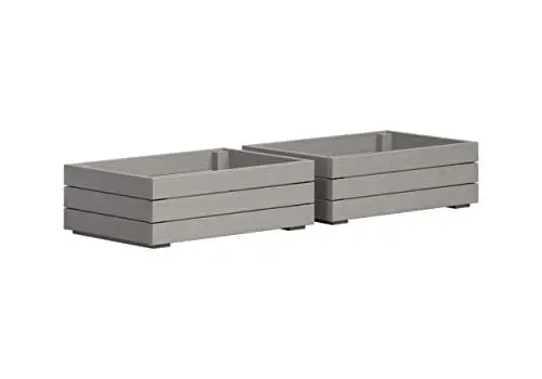 Produktbild: Inter-Furn Arona 2er Set Kiste, Kiefernholz, Kiefer Massiv Grau, 45 x 15 x 32 cm