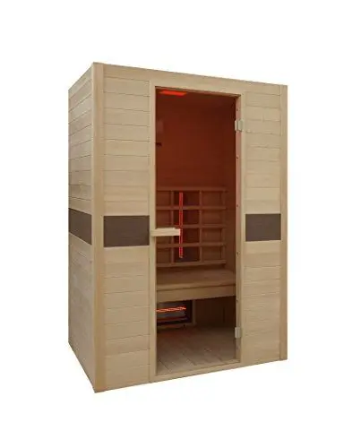 Produktbild: INTERLINE 42250015 Infrarot-Wärmekabine, 2 Personen, Kanadischer Hemlock inkl. Bluetooth Media Player, 128,6 x 93,8 x 190 cm