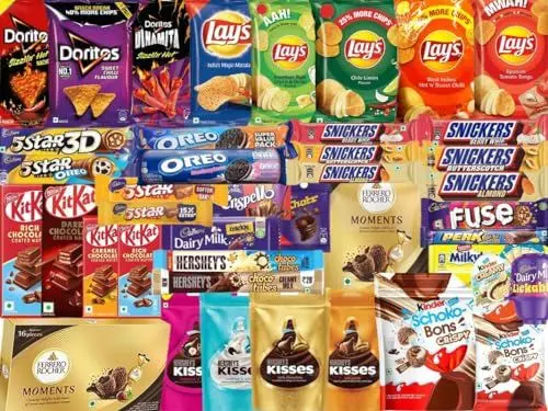 Produktbild: Internationale Süßigkeitenbox I Nur Qualitätsmarken I Snack Box I Schokolade & Chips Mix I Verschiedene Süßigkeiten I Perfekt geeignet für deinen Chill Abend