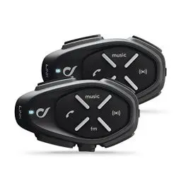 Produktbild: Interphone LINK | 2 Stück | Bluetooth-Kommunikationssystem für Motorräder - Bis zu 2 Reiters, 300Mt Reichweite - 20 Std Sprechzeit, 40 Tage Standby-Zeit - Radio - GPS - MP3 - Waterproof
